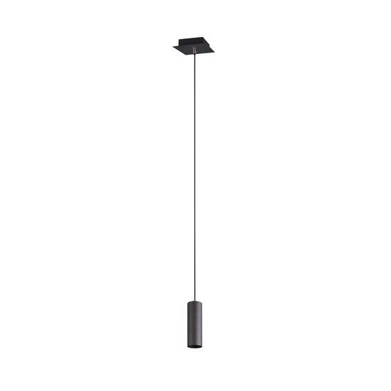 Marley lámpara colgante negro mate metal, 1x GU10 máx. 35W, altura 150 cm, IP20, bombilla no incluida