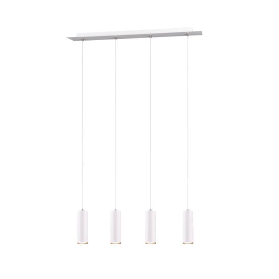 Marley suspension orientable élancée en métal blanc, 4x GU10 (excl.), max. 35W, 230V, IP20, 75x150x9 cm
