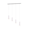 Marley slanke verstelbare hanglamp in wit metaal, 4x GU10 (excl.), max. 35W, 230V, IP20, 75x150x9 cm