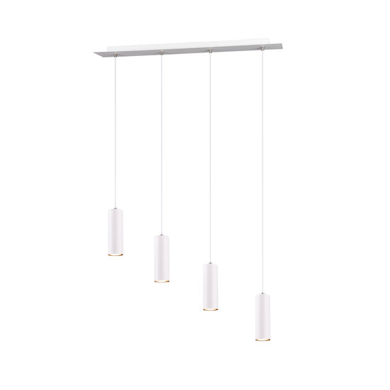 Marley slanke verstelbare hanglamp in wit metaal, 4x GU10 (excl.), max. 35W, 230V, IP20, 75x150x9 cm