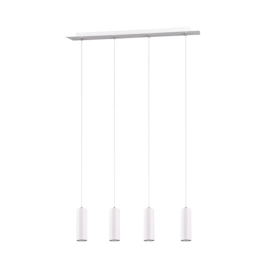 Marley suspension orientable élancée en métal blanc, 4x GU10 (excl.), max. 35W, 230V, IP20, 75x150x9 cm