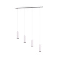 Marley slanke verstelbare hanglamp in wit metaal, 4x GU10 (excl.), max. 35W, 230V, IP20, 75x150x9 cm