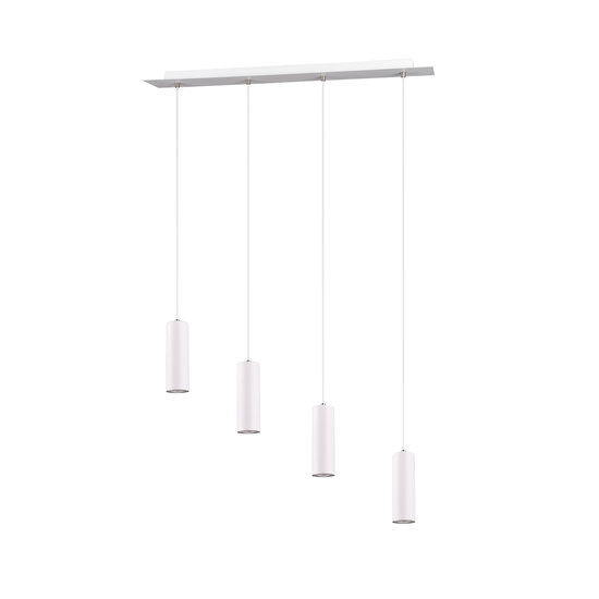 Marley slanke verstelbare hanglamp in wit metaal, 4x GU10 (excl.), max. 35W, 230V, IP20, 75x150x9 cm