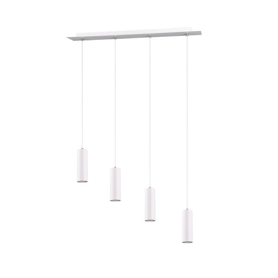Marley suspension orientable élancée en métal blanc, 4x GU10 (excl.), max. 35W, 230V, IP20, 75x150x9 cm