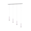 Marley slanke verstelbare hanglamp in wit metaal, 4x GU10 (excl.), max. 35W, 230V, IP20, 75x150x9 cm