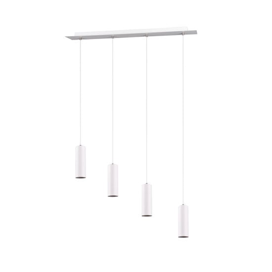 Marley lámpara colgante esbelta y orientable en metal blanco, 4x GU10 (excl.), máx. 35W, 230V, IP20, 75x150x9 cm
