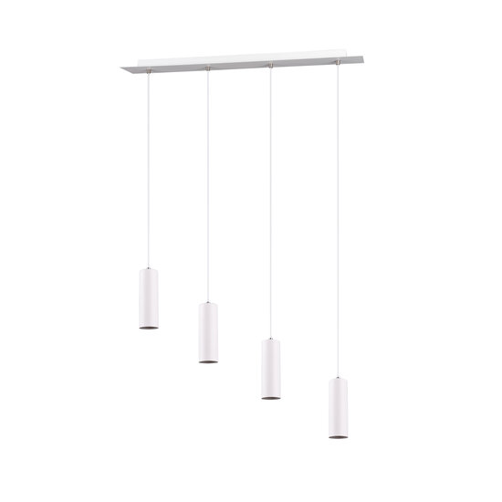Marley slanke verstelbare hanglamp in wit metaal, 4x GU10 (excl.), max. 35W, 230V, IP20, 75x150x9 cm