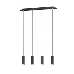 Lámpara colgante orientable Slender 4xGU10 negro mate