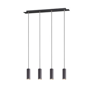 Slender adjustable hanging lamp 4xGU10 matt black