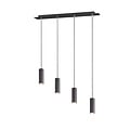 Marley suspension réglable avec 4x douilles GU10, métal noir mat, 75x150 cm, IP20, ampoule non incluse