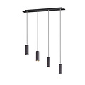 Slender adjustable hanging lamp 4xGU10 matt black