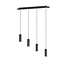 Marley verstelbare hanglamp met 4x GU10 fitting, mat zwart metaal, 75x150 cm, IP20, lichtbron niet inbegrepen