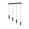 Marley suspension réglable avec 4x douilles GU10, métal noir mat, 75x150 cm, IP20, ampoule non incluse