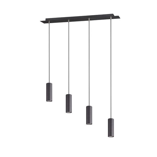 Marley adjustable pendant lamp with 4x GU10 socket, matt black metal, 75x150 cm, IP20, bulb not included