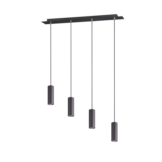Marley verstelbare hanglamp met 4x GU10 fitting, mat zwart metaal, 75x150 cm, IP20, lichtbron niet inbegrepen