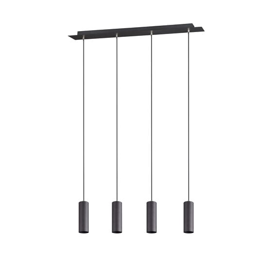 Marley suspension réglable avec 4x douilles GU10, métal noir mat, 75x150 cm, IP20, ampoule non incluse