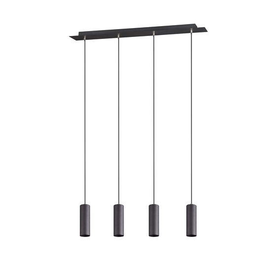 Marley verstelbare hanglamp met 4x GU10 fitting, mat zwart metaal, 75x150 cm, IP20, lichtbron niet inbegrepen