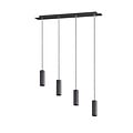 Marley adjustable pendant lamp with 4x GU10 socket, matt black metal, 75x150 cm, IP20, bulb not included