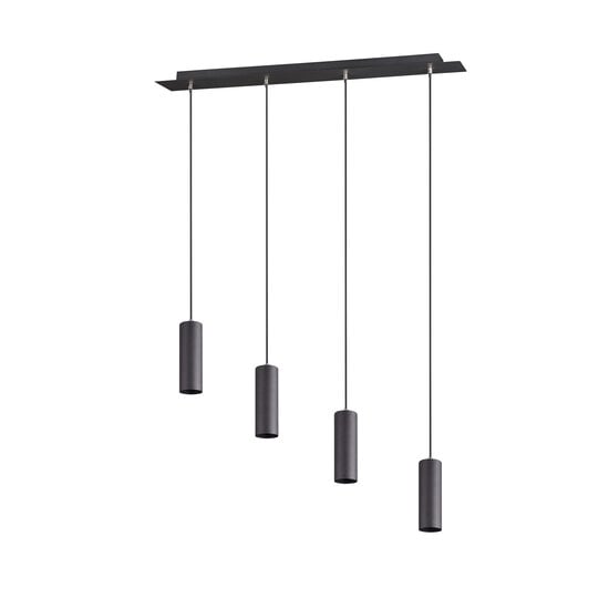 Marley suspension réglable avec 4x douilles GU10, métal noir mat, 75x150 cm, IP20, ampoule non incluse