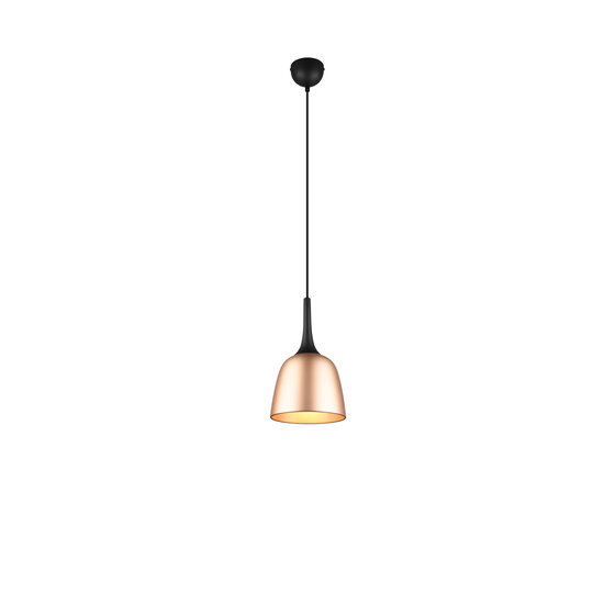Kelkvormige single hanglamp 1xE27 messing mat
