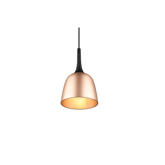 Kelkvormige single hanglamp 1xE27 messing mat