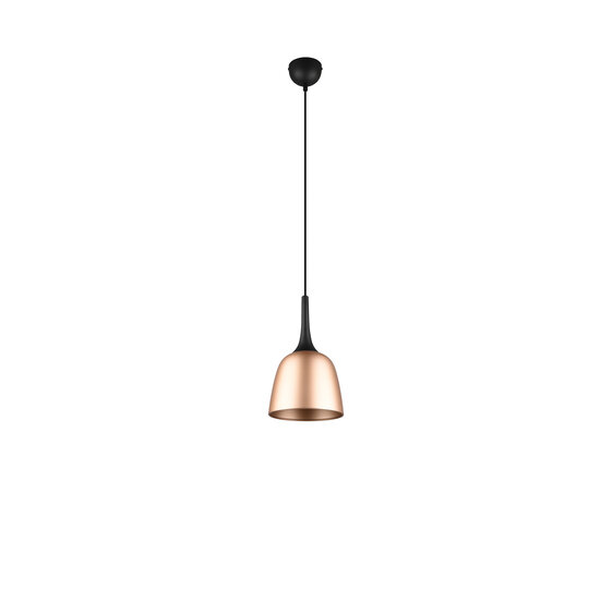 Kelkvormige single hanglamp 1xE27 messing mat