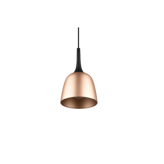 Kelkvormige single hanglamp 1xE27 messing mat