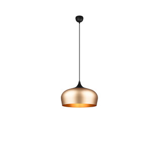 Bell-shaped hanging lamp adjustable 1xE27 matt brass