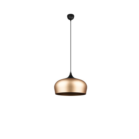 Bell-shaped hanging lamp adjustable 1xE27 matt brass