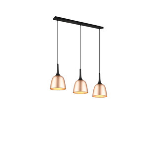 Trio Lighting lampe suspendue en forme de calice 3xE27 laiton mat