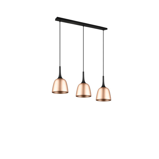 3-delige kelkvormige hanglamp 3xE27 messing mat