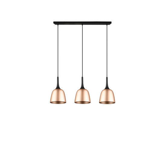 3-part chalice-shaped hanging lamp 3xE27 brass matt