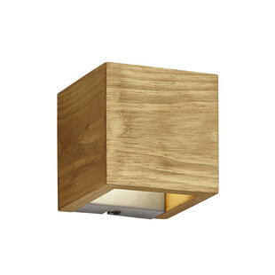 Wood-colored top/bottom wall lamp LED 1x3.4W 3000K