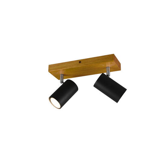 Trio Lighting Foco de techo dúo negro mate 2xGU10 - Ideal para una iluminación elegante