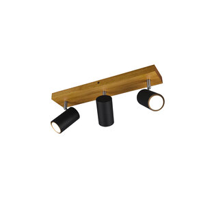 Trio foco de techo negro mate orientable 3xGU10