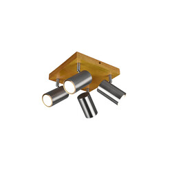 Trio Lighting Square 4-tube ceiling spot 4xGU10 matt nickel