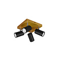 Square matt black 4-ceiling spot 4xGU10