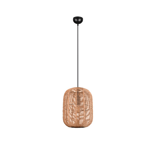 Large sisal hanging lamp 1xE27 matt black