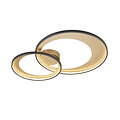 Large matte black 2 circle ceiling lamp LED 36W 3000K