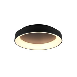 Plafonnier multifonctionnel noir mat rond doux LED 48W 2600-6000K