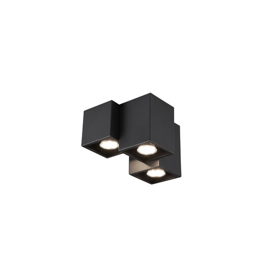 Trio Lighting Lámpara de techo 3 bloques desiguales 3xGU10 negro mate - Iluminación ideal para cualquier espacio