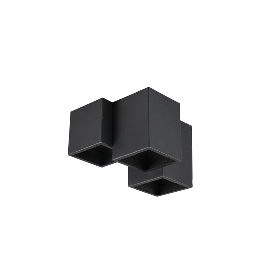 Ongelijke 3-blokken plafondlamp 3xGU10 mat zwart