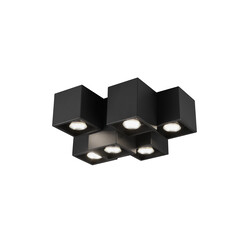 Trio Lighting Lampe de plafond 6 blocs inégaux 6xGU10 noir mat