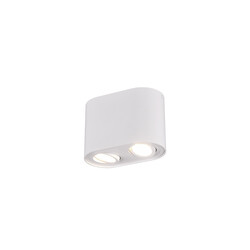 Spot plafond duo rond orientable 2xGU10 blanc mat