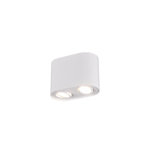 Spot plafond duo rond orientable 2xGU10 blanc mat