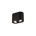 Round matte black directional duo ceiling spot 2xGU10