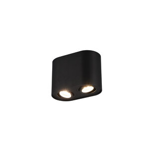 Round matte black directional duo ceiling spot 2xGU10