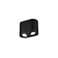 Round matte black directional duo ceiling spot 2xGU10