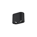 Round matte black directional duo ceiling spot 2xGU10