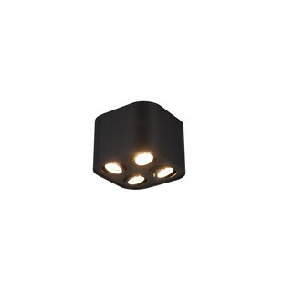 Adjustable round matt black quartet ceiling spot 4xGU10